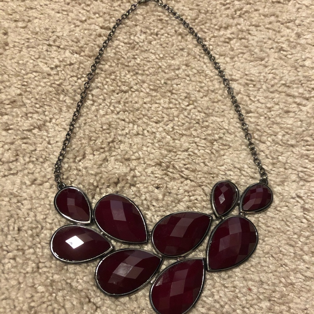 Burgundy and grey necklace